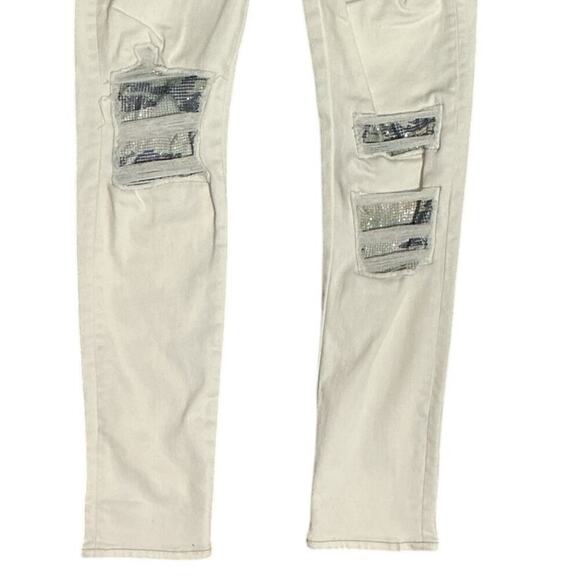 Ramy Brook Mid Rise Skinny White Jeans Chain Link Patterned NWT Women’s 28 - Picture 8 of 12